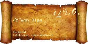 Ámon Olga névjegykártya